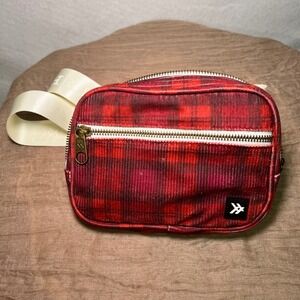 Thread Wallets Rosewood Red Plaid Crossbody Belt Bag Fanny Pack Adjustable Strap